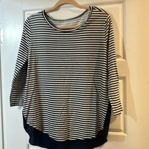 Navy and white Loft Outlet blouse